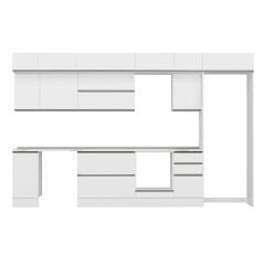 Alvinka 365X240 Cm High Gloss Mutfak Dolabı Mb-E80S40S45-2 High Gloss | Beyaz - Suntalam