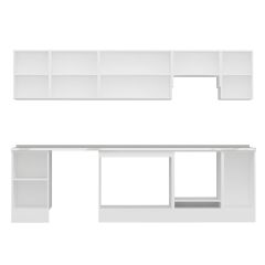 Alvinka 295X210 Cm Klasik Mebran Mutfak Dolabı M-E90S45S40-1 Mebran | Antrasit - Suntalam