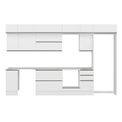 Alvinka 365X240 Cm High Gloss Mutfak Dolabı Mb-E80S40S45-2 High Gloss | Beyaz - Mdf