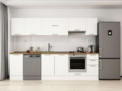 Alvinka 295X210 Cm Klasik Mebran Mutfak Dolabı M-E90S45S40-1 Mebran | Beyaz - Mdf