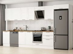 Alvinka 390X222 Cm Klasik Mebran Mutfak Dolabı Beyaz Beyaz Mb-E80S50S60-3