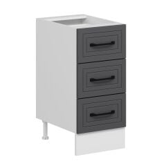 Alvinka Mutfak Modül Mbr_A Alt 3Ç Nray 40Cm Dolap Beyaz Antrasit Mdf