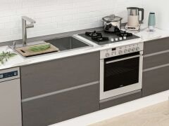 Alvinka 365X240 Cm High Gloss Mutfak Dolabı Mb-E80S40S45-2 High Gloss | Antrasit - Mdf