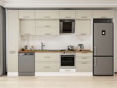 Alvinka 380X240 Cm Klasik Mebran Mutfak Dolabı Mbb-E80B40S60-2 Mebran | Kumtaşı - Suntalam