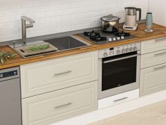 Alvinka 380X240 Cm Klasik Mebran Mutfak Dolabı Mbb-E80B40S60-2 Mebran | Kumtaşı - Suntalam