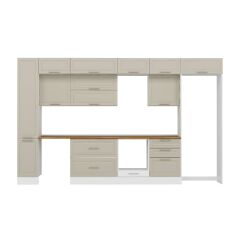 Alvinka 380X240 Cm Klasik Mebran Mutfak Dolabı Mbb-E80B40S60-2 Mebran | Kumtaşı - Suntalam