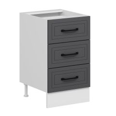 Alvinka Mutfak Modül Mbr_A Alt 3Ç Nray 50Cm Dolap Beyaz Antrasit Suntalam