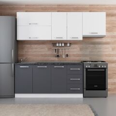 Minar 230 Cm Mutfak Dolabı Beyaz Antrasit 230-A4