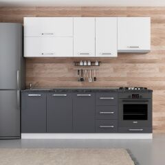 Minar 230 Cm Mutfak Dolabı Beyaz Antrasit 230-A5