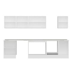 Alvinka 320X210 Cm High Gloss Mutfak Dolabı M-E90S60S50-2 High Gloss | Antrasit - Mdf