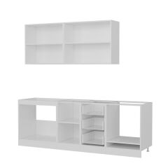 Minar 230 Cm Mutfak Dolabı Beyaz Antrasit 230-A6