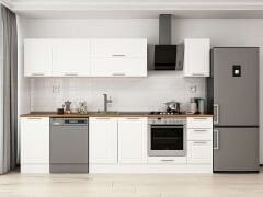 Alvinka 295X210 Cm Klasik Mebran Mutfak Dolabı M-E90S45S40-2 Mebran | Beyaz - Mdf