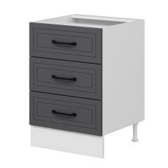 Alvinka Mutfak Modül Mbr_A Alt 3Ç Nray 60Cm Dolap Beyaz Antrasit Mdf