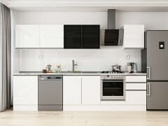 Alvinka 320X210 Cm High Gloss Mutfak Dolabı M-E90S60S50-3 High Gloss | Beyaz - Mdf