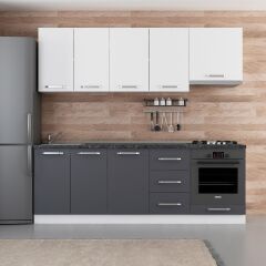 Minar 230 Cm Mutfak Dolabı Beyaz Antrasit 230-A8