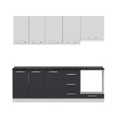 Minar 230 Cm Mutfak Dolabı Beyaz Antrasit 230-A8