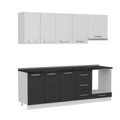 Minar 230 Cm Mutfak Dolabı Beyaz Antrasit 230-A8