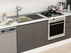 Alvinka 320X210 Cm High Gloss Mutfak Dolabı M-E90S60S50-3 High Gloss | Antrasit - Mdf