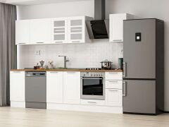 Alvinka 295X210 Cm Klasik Mebran Mutfak Dolabı M-E90S45S40-3 Mebran | Beyaz - Suntalam