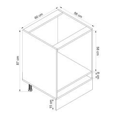 Alvinka Mutfak Modül Hg_J Alt 1K 60Cm Ank Dolap Beyaz Antrasit Mdf