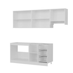 Minar 230 Cm Mutfak Dolabı Beyaz Dore 230-D4