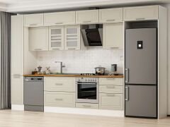 Alvinka 380X240 Cm Klasik Mebran Mutfak Dolabı Mbb-E80B40S60-3 Mebran | Kumtaşı - Mdf