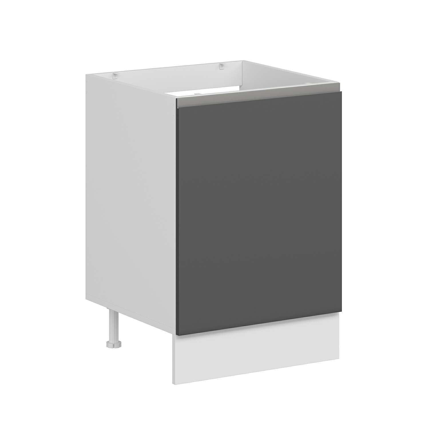 Alvinka Mutfak Modül Hg_J Alt 1K 60Cm Evye Dolap Beyaz Antrasit Suntalam