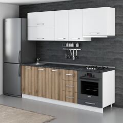 Minar 230 Cm Mutfak Dolabı Beyaz Dore 230-D5