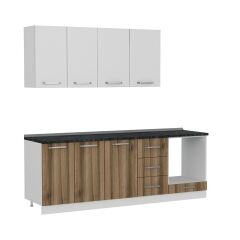 Minar 230 Cm Mutfak Dolabı Beyaz Dore 230-D6