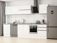 Alvinka 330X210 Cm High Gloss Mutfak Dolabı M-E90S60S60-2 High Gloss | Beyaz - Suntalam