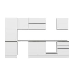 Alvinka 330X210 Cm High Gloss Mutfak Dolabı M-E90S60S60-2 High Gloss | Beyaz - Suntalam