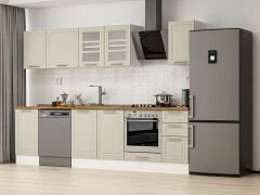 Alvinka 295X210 Cm Klasik Mebran Mutfak Dolabı M-E90S45S40-3 Mebran | Kumtaşı - Mdf