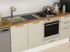 Alvinka 295X210 Cm Klasik Mebran Mutfak Dolabı M-E90S45S40-3 Mebran | Kumtaşı - Mdf