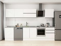 Alvinka 330X210 Cm High Gloss Mutfak Dolabı M-E90S60S60-2 High Gloss | Beyaz - Mdf