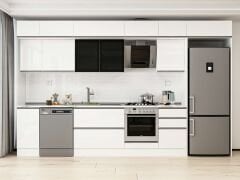 Alvinka 370X240 Cm High Gloss Mutfak Dolabı Mb-E80S40S50-3 High Gloss | Beyaz - Mdf