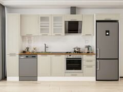 Alvinka 360X222 Cm Klasik Mebran Mutfak Dolabı Beyaz Beyaz Mbb-E80B40S40-3