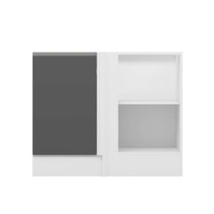 Alvinka Mutfak Modül Hg_J Alt 1K1R 105Cm Köşe Dolap Beyaz Antrasit Suntalam