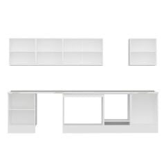 Alvinka 330X210 Cm High Gloss Mutfak Dolabı M-E90S60S60-2 High Gloss | Antrasit - Mdf