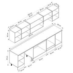 Alvinka 300X210 Cm Klasik Mebran Mutfak Dolabı M-E90S45S45-1 Mebran | Kumtaşı - Suntalam
