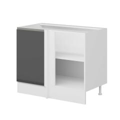 Alvinka Mutfak Modül Hg_J Alt 1K1R 105Cm Köşe Dolap Beyaz Antrasit Mdf