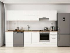 Alvinka 300X210 Cm Klasik Mebran Mutfak Dolabı M-E90S45S45-1 Mebran | Beyaz - Mdf