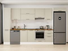 Alvinka 370X222 Cm Klasik Mebran Mutfak Dolabı Beyaz Beyaz Mbb-E80B40S50-1