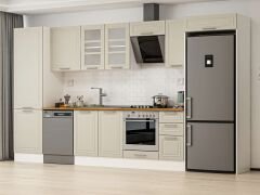 Alvinka 380X222 Cm Klasik Mebran Mutfak Dolabı Mbb-E80B60S40-3 Mebran | Kumtaşı - Suntalam