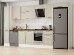 Alvinka 370X222 Cm Klasik Mebran Mutfak Dolabı Beyaz Beyaz Mbb-E80B40S50-2