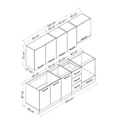 Minar 235 Cm Mutfak Dolabı Beyaz 235-B5
