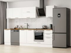 Alvinka 300X210 Cm Klasik Mebran Mutfak Dolabı M-E90S45S45-2 Mebran | Beyaz - Suntalam