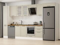 Alvinka 370X222 Cm Klasik Mebran Mutfak Dolabı Beyaz Beyaz Mbb-E80B40S50-3
