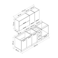 Minar 235 Cm Mutfak Dolabı Beyaz 235-B6