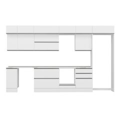 Alvinka 380X240 Cm High Gloss Mutfak Dolabı Mb-E80S40S60-2 High Gloss | Beyaz - Mdf