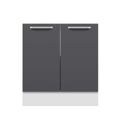 Alvinka Mutfak Modül Duz Alt 2K1R 80Cm Dolap Beyaz Antrasit